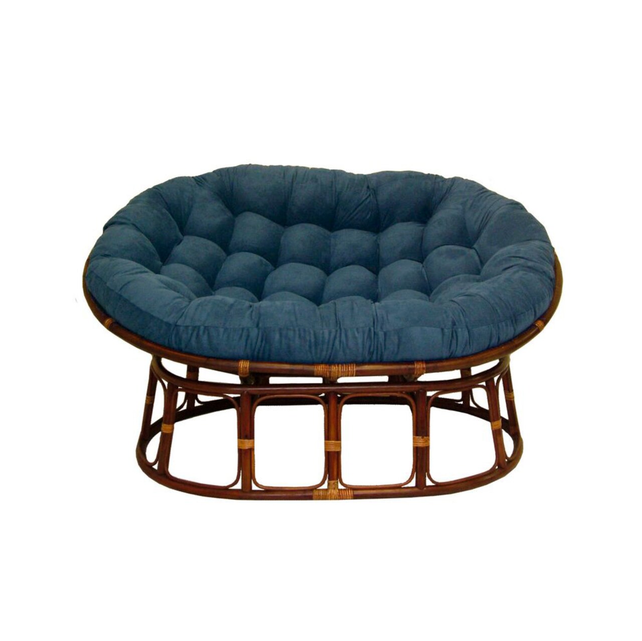 65-inch by 48-inch Solid Micro Suede Double Papasan Cushion - Indigo